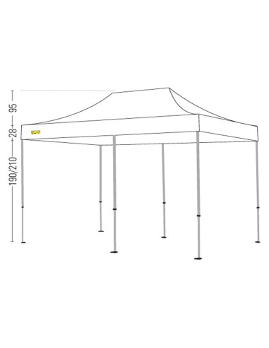 Bertoni Master 3x6 Gazebo Pieghevole Automatico - senza tetto