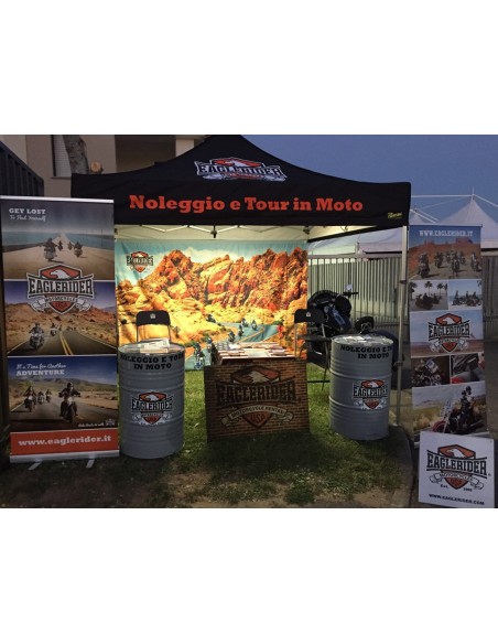 Personalizzazione Gazebo FULL PRINT Tetto 4x4 mt. con Cuciture Termonastrate
